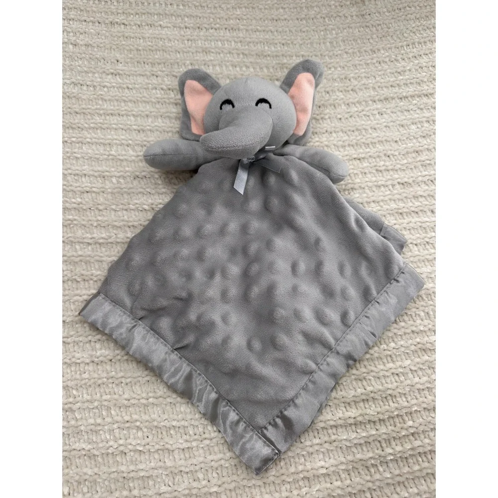 Pro Goleem Elephant Lovey Security Blanket 16x16 Gray Plush Stuffed Animal Toy‎